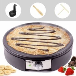 Duronic PM152 Crêpière De 1500W Avec Plaque Antiadhésive De 34 Cm -...