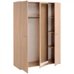 Armoire 3 Portes L.139 Cm EKKO Imitation Chêne -Maison armoire 3 portes l139 cm ekko imitation chene 10146314 26103628 1140x1140