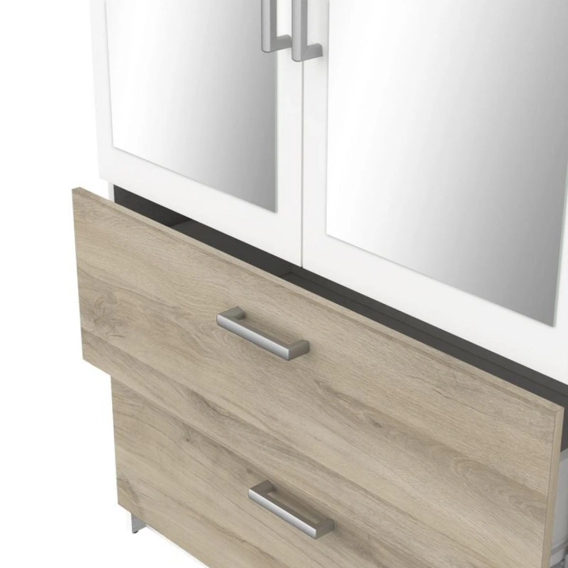 Armoire 4 Portes 2 Tiroirs L.179 Cm READY Imitation Chêne Kronberg Et... 3 Armoire 4 Portes 2 Tiroirs L.179 Cm READY Imitation Chêne Kronberg Et... – Image 3