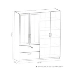 Armoire 4 Portes 2 Tiroirs L.179 Cm READY Imitation Chêne Kronberg Et... 8 Armoire 4 Portes 2 Tiroirs L.179 Cm READY Imitation Chêne Kronberg Et... -Maison armoire 4 portes 2 tiroirs l179 cm ready imitation chene kronberg et blanc 11674618 30741572 1140x1140
