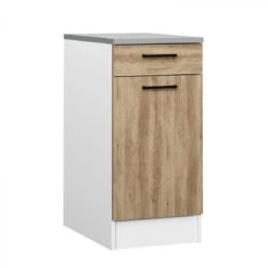 Bas 40 Cm 1 Porte 1 Tiroir MALICE Chêne Nebraska