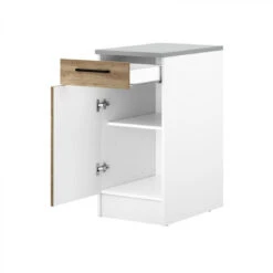 Bas 40 Cm 1 Porte 1 Tiroir MALICE Chêne Nebraska -Maison bas 40 cm 1 porte 1 tiroir malice 576919 chene nebraska 10143008 26095850 1140x1140