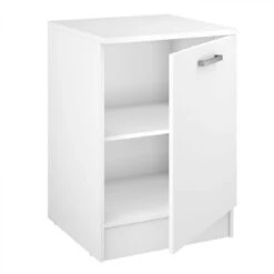 Bas 60 Cm 1 Porte UNO Blanc Mat -Maison bas 60 cm 1 porte uno 243113 blanc mat 9802932 25354906 1140x1140