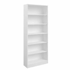 Bibliothèque 5 Tablettes MAYENCE Blanc