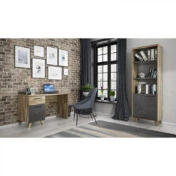 Bureau 1 Porte Et 1 Tiroir RICCIANO Imitation Chêne Et Béton -Maison bureau 1 porte et 1 tiroir ricciano imitation chene et beton 10686088 27824798 1140x1140