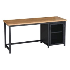 Bureau 1 Porte GUSTAVE Plaqué Frêne Et Noir