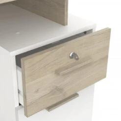 Bureau 2 Portes 2 Tiroirs Bois/Blanc - VOLTAIRE - L 135 X L 55 X H 76 ... -Maison bureau 2 portes 2 tiroirs boisblanc voltaire l 135 x l 55 x h 76 cm 12043560 31922668 1140x1140