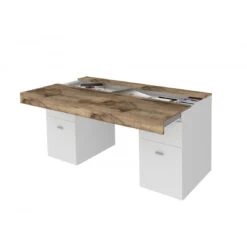 ALTER Bureau Avec Tiroirs Et Plateau De Rangement, Made In Italy, Table Mini... -Maison bureau avec tiroirs et plateau de rangement made in italy table minimal bureau pc cm 130x60h75 couleur blanc brillant et erable 11157612 29193366 1140x1140