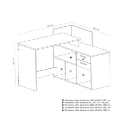 Bureau D'angle OPTIMA 2 Imitation Chêne Et Noir -Maison bureau dangle optima 2 imitation chene et noir 13341678 36410976 1140x1140