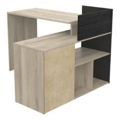Bureau D'angle OPTIMA 2 Imitation Chêne Et Noir -Maison bureau dangle optima 2 imitation chene et noir 13341678 36410978 1140x1140