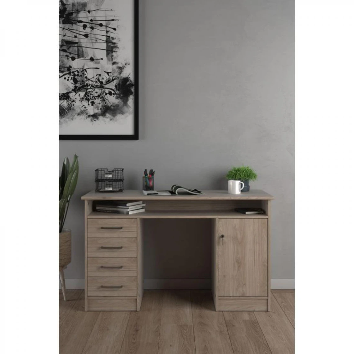 Bureau Droit LEXIK 2 Imitation Chêne 2 Bureau Droit LEXIK 2 Imitation Chêne – Image 2