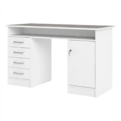 Bureau Droit LEXIK Blanc Et Imitation Béton -Maison bureau droit lexik blanc et imitation beton 9798558 25340360 1140x1140
