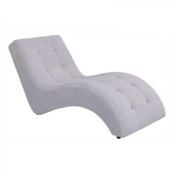 Chaise Longue PATIO Tissu Gris Clair