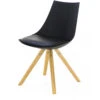 Chaise Scandinave Noire Avec Pieds Bois TURIN