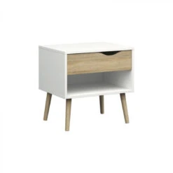 Chevet OSLO Blanc/ Imitation Chêne -Maison chevet oslo blanc imitation chene 9156055 23896895 1140x1140