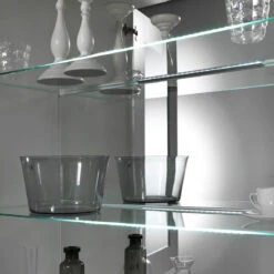 COLUMBUS - Vitrine 4 Portes Laquée Brillant Blanc Et Noir -Maison columbus vitrine 4 portes laquee brillant blanc et noir 9662610 25054162 1140x1140