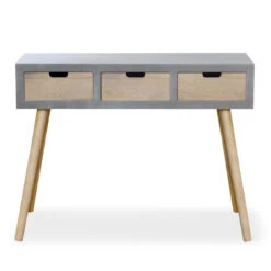 Maison -Maison console grise et bois 3 tiroirs tata design 1531040 1 1140x1140