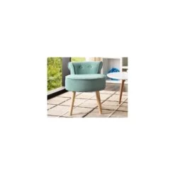 Petit Fauteuil Crapaud SAVEA En Tissu - Vert D'eau