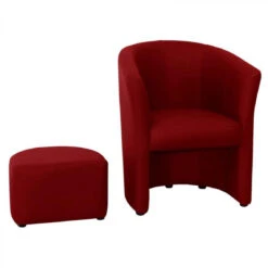 Fauteuil Cabriolet Et Pouf CLAYTON PU Rouge -Maison fauteuil cabriolet et pouf clayton pu rouge 9158773 23907261 1140x1140