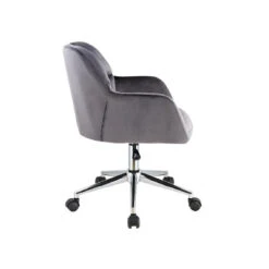 Chaise De Bureau - Velours - Gris - Hauteur Réglable - PEGA -Maison fauteuil de bureau pega 10504350 27218486 1140x1140