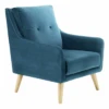 Fauteuil LAURANNE Tissu Bleu Vert