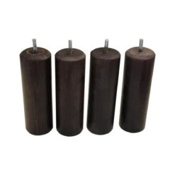 Jeu De 4 Pieds Bois Acajou H 17 Cm