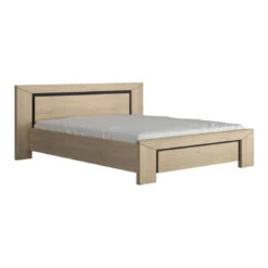 Lit 160x200 Cm BRUGGES Imitation Châtaignier Naturel