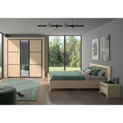 Lit 160x200 Cm BRUGGES Imitation Châtaignier Naturel -Maison lit 160x200 cm brugges imitation chataignier naturel 11873656 31408136 1140x1140