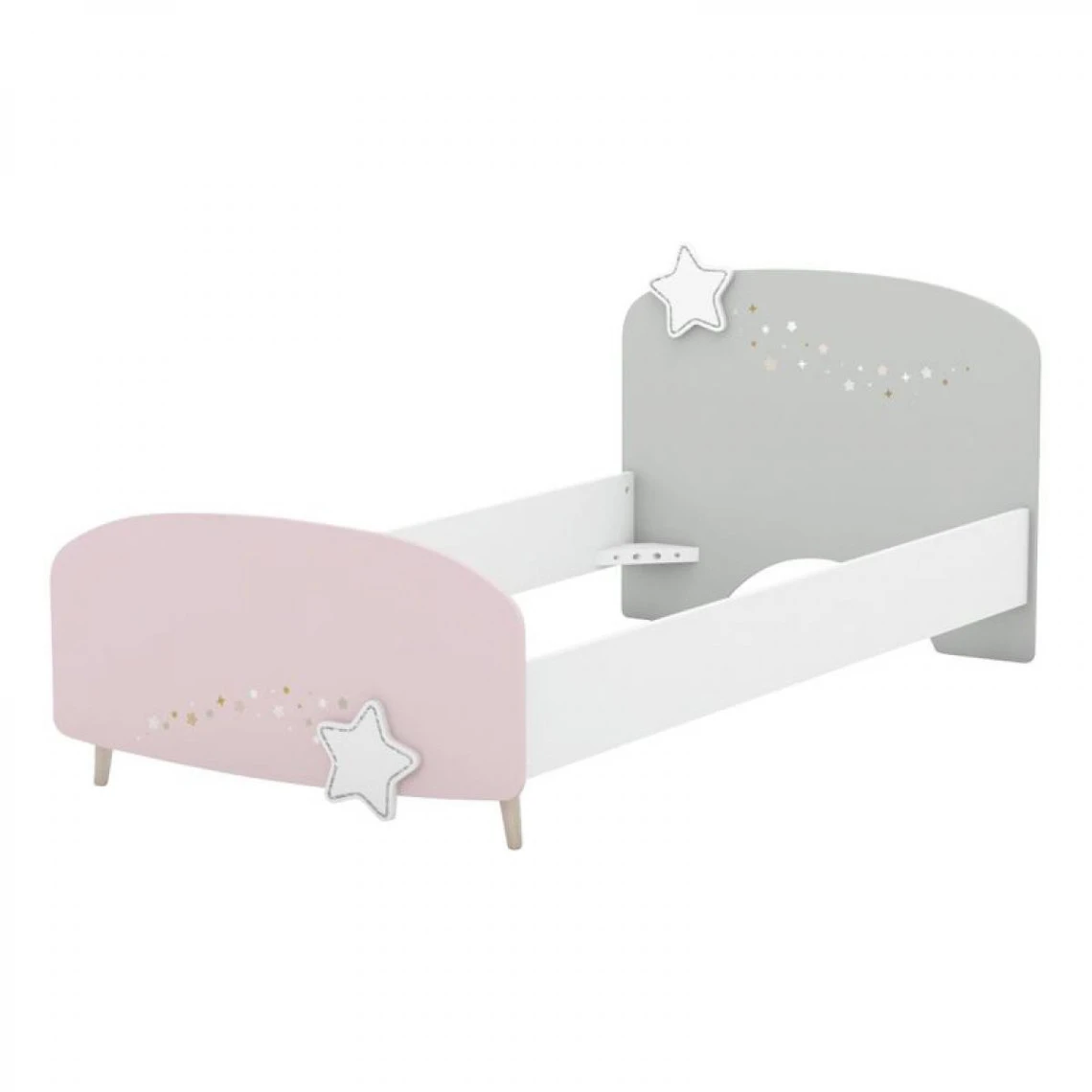 Lit 90x190 Cm ETOILES 2 Gris, Rose Et Blanc 3 Lit 90x190 Cm ETOILES 2 Gris, Rose Et Blanc – Image 3