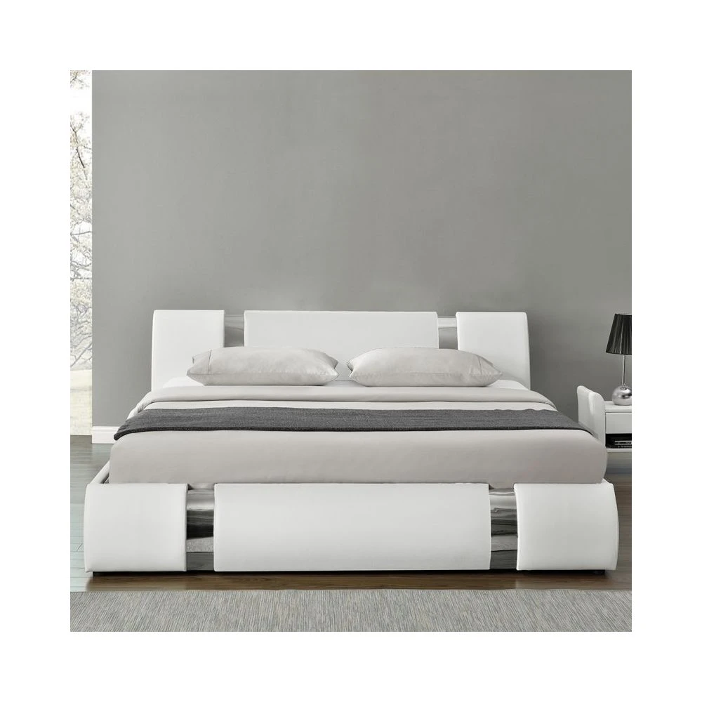 Lit Coffre Sommier Relevable Nova - Blanc - 160x200 5 Lit Coffre Sommier Relevable Nova - Blanc - 160x200 – Image 5