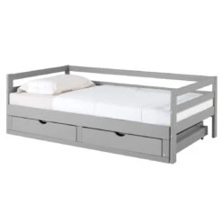 Lit Gigogne 90/180x190 Cm BLOOM Gris