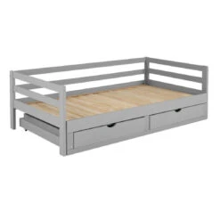 Lit Gigogne 90/180x190 Cm BLOOM Gris 7 Lit Gigogne 90/180x190 Cm BLOOM Gris -Maison lit gigogne 90180x190 cm bloom gris 13735284 37902194 1140x1140