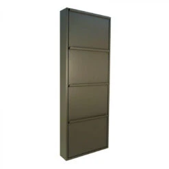 Meuble à Chaussures 4 Abattants BOOTS Taupe Satiné