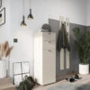 Meubles à Chaussures 1 Porte 2 Tiroirs 40x40x120 Cm Crème - KIRIA