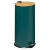 Poubelle "bam Modern" 30 Litres Couvercle Bambou Atmosphéra - Bleu Ca...