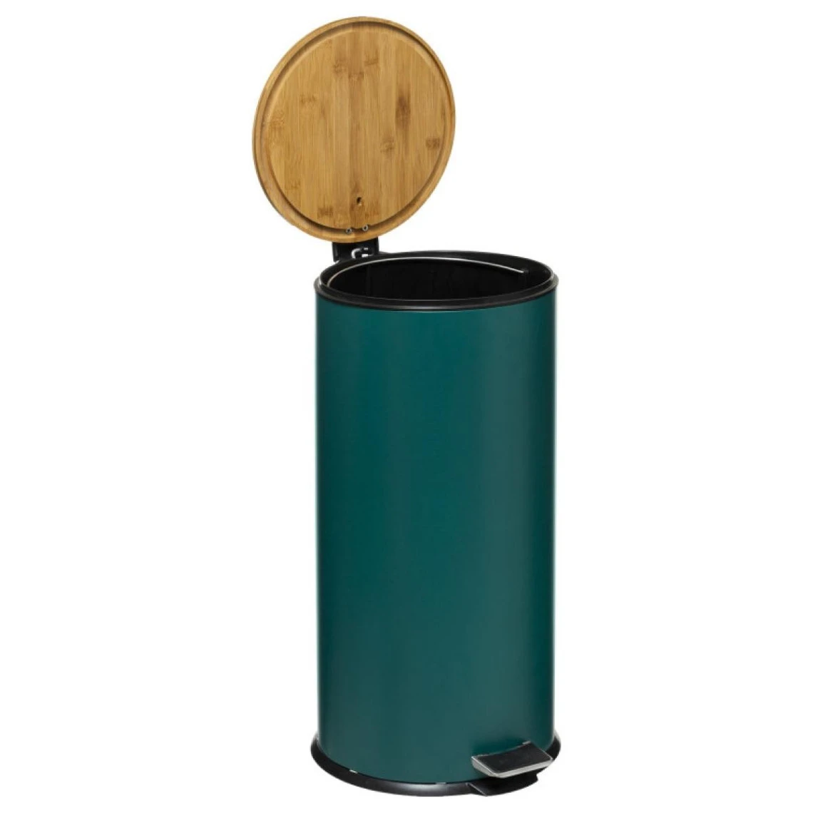 Poubelle "bam Modern" 30 Litres Couvercle Bambou Atmosphéra - Bleu Ca... 2 Poubelle "bam Modern" 30 Litres Couvercle Bambou Atmosphéra - Bleu Ca... – Image 2