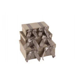 Set De 3 Coffre Velours/ Satin Beige - L 39 X L 27 X H 14 Cm -Maison set de 3 coffre velours satin beige l 39 x l 27 x h 14 cm 11522668 30185690 1140x1140