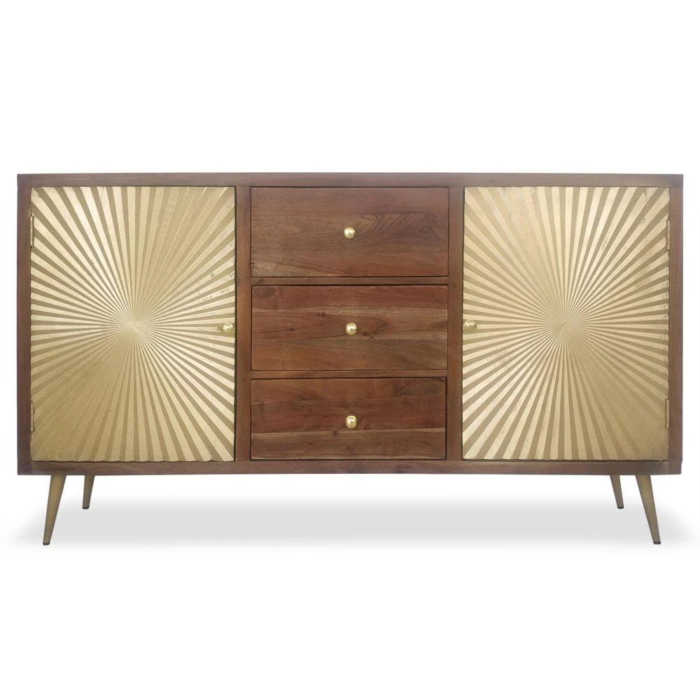 Buffet 2 Portes Et 3 Tiroirs Solaris Bois Et Or 1 Buffet 2 Portes Et 3 Tiroirs Solaris Bois Et Or