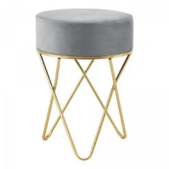 Tabouret Rembourré Beveren 45 X 35 Cm Gris Laiton [en.casa] -Maison tabouret rembourre beveren 45 x 35 cm gris laiton encasa 11674742 30742054 1140x1140