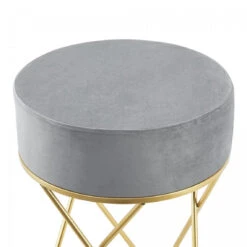 Tabouret Rembourré Beveren 45 X 35 Cm Gris Laiton [en.casa] -Maison tabouret rembourre beveren 45 x 35 cm gris laiton encasa 11674742 30742056 1140x1140